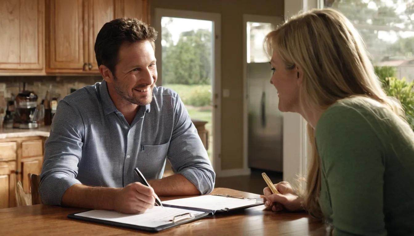 Homeowner reviewing a garage door quote in the Haverhill area
